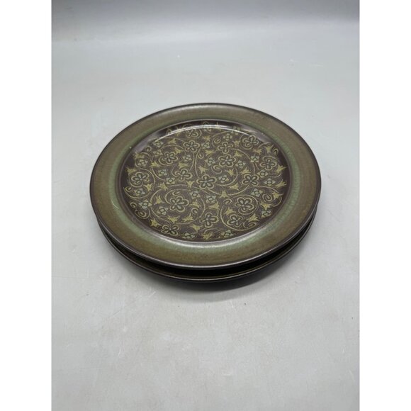 Vtg Franciscan Madeira Brown Floral Stoneware dinner Plate set of 2 READ - Picture 3 of 6